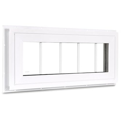 10" x 29" Vinyl Transom Window, White - color: White, size: 10" x 29"
