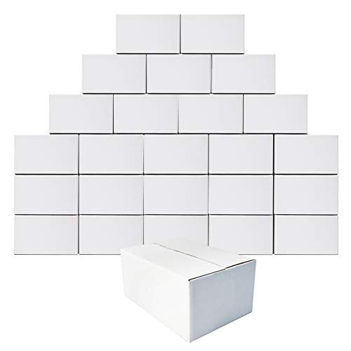 Calenzana 8x6x4 Shipping Boxes Set of 25, White Corrugated Cardboard Box for Mailing Packing Gifts Small Business - size: 8x6x4, style: 25 Pack