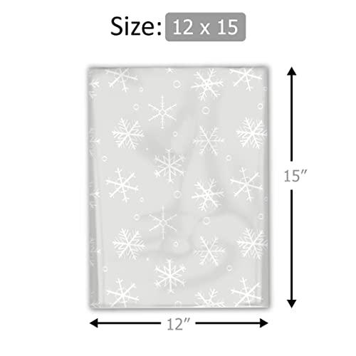 12x15 (50) Snowflakes Winter Designer Poly Mailers Waterproof Self Sealing Tear Resistant Polymailers Shipping Envelopes Premium Printed Bags For Small Businesses - color: Winter Snowflakes, size: 12x15