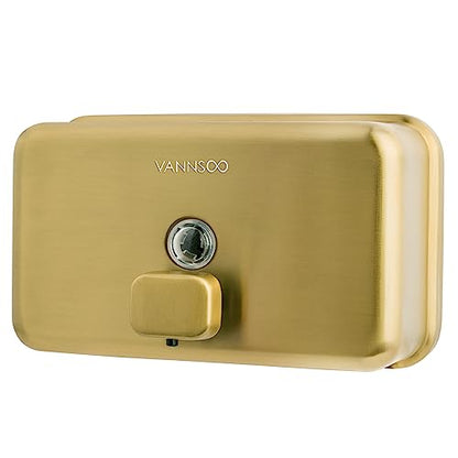 Wall Mounted Commercial Soap Dispenser Bathroom, Horizontal Gold - color: Horizontal Gold