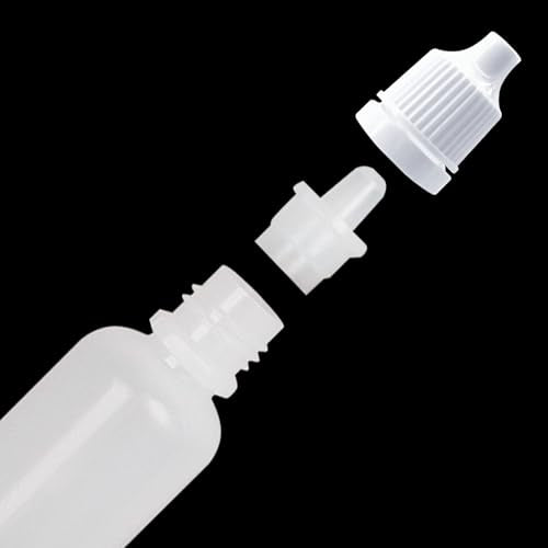 10Pcs 15ml Plastic Dropper Bottles, 0.5oz Small Squeeze Leakproof Dropper Bottle with Childproof Cap and Plug, Reusable Portable Eye Liquid Container for Travel White - color: White Cap