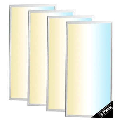 2x4ft LED Flat Panel Light with Microwave Sensor Base Ready, 4PK - style: 2x4 Fixture Only