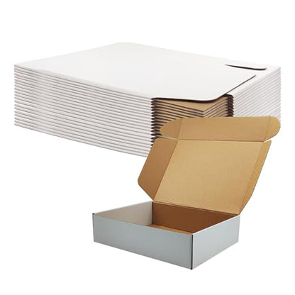 12x9x3 Inch White Shipping Box 20 Pack,Craft Gift Box,Mailing,Packaging - size: 12''x9''x3''
