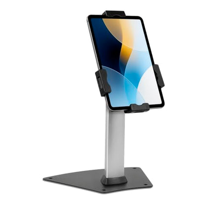 Mount-It! Universal Tablet POS Stand with Key Lock, Bolt-Down Base, Silver - size: Counter - Wide Base