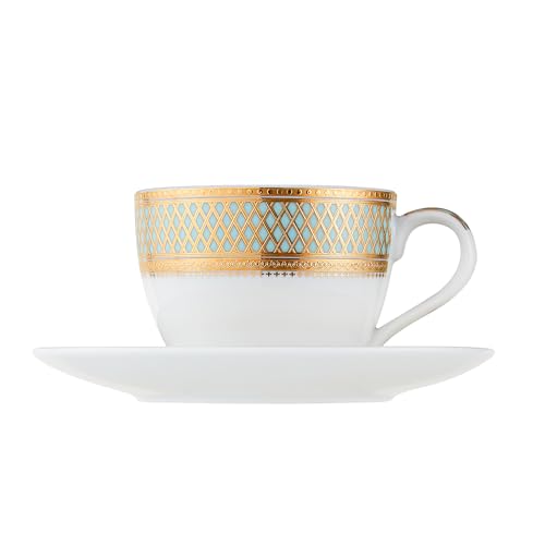 Porcelain Dinnerware Set with Real Gold Trim (Geometric Pattern, Service for 8) - size: Service for 8