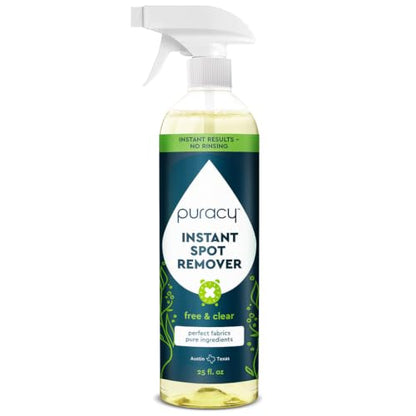 Puracy Laundry Stain Remover for Clothes Laundry - Carpet Stain Remover Carpet Spot Cleaner Couch Stain Remover - Clothes Spray, Free & Clear - Instant Spot Remover, 25 Fl Oz (Pack of 1) - size: 25 Fl Oz (Pack of 1)
