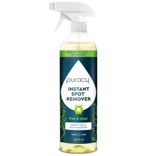 Puracy Laundry Stain Remover for Clothes Laundry - Carpet Stain Remover Carpet Spot Cleaner Couch Stain Remover - Clothes Spray, Free & Clear - Instant Spot Remover, 25 Fl Oz (Pack of 1) - size: 25 Fl Oz (Pack of 1)
