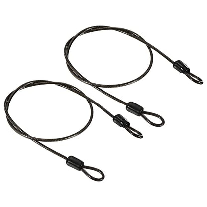 PATIKIL Security Steel Cable 2.5mm x 0.5m/1.64ft Black 2pcs - color: Black, size: 2.5mmx0.5m