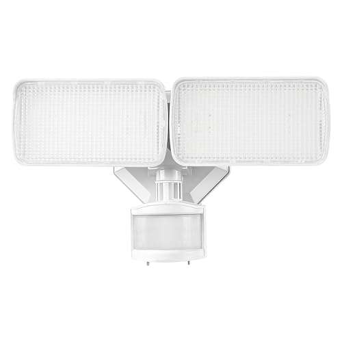 Sylvania 18W Security LED Light with Motion Sensor, Hardwired, 2000 LMS, Wet Rated, 5000K, Daylight - 1 Pack (67424) - color: White, style: 18W Motion Sensor