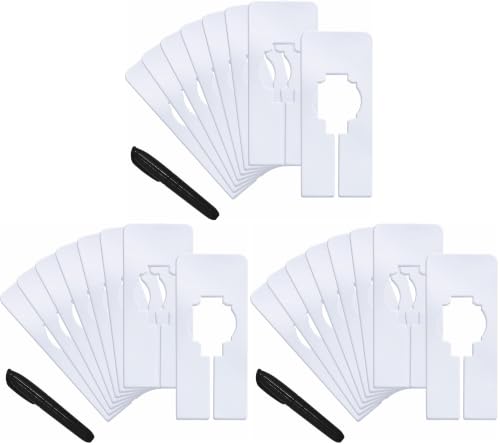8 PCS Closet Rack Dividers, Wardrobe partition Board White Rectangular Clothing Hanger Dividers with a Bonus Marker, Writable & Reusable for Sorting Clothes Size, Color (Pack of 3) - color: White, size: 8 Pcs (Pack of 3)