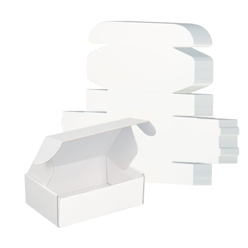 FORBFAN 6x4x2 Shipping Boxes, 45 Pack White Mailer Boxes for Small Business, Small Corrugated Cardboard Boxes for Mailing & Shipping - color: White, size: 6x4x2