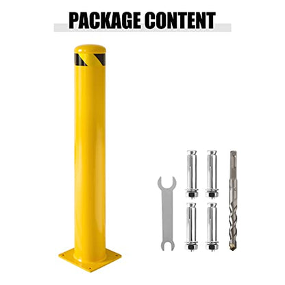 Safety Bollard,36 Inch Height Yellow Steel Bollard Post - size: 36x4.5