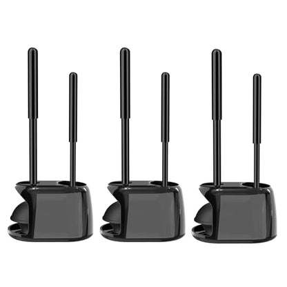 SetSail 3 Packs Toilet Brush and Plunger Set, Semi-Hidden Toilet Plungers - color: Black, size: 3 packs