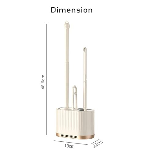 Basaza Toilet Brush and Holder Set Hidden Toilet Bowl Cleaning Brush and Holder for Bathroom Toilet Bowl Cleaner Brushes & Holders 4 in 1 Beige Bathroom Accessories - color: #A6 Beige Toilet Brush and Holder Set