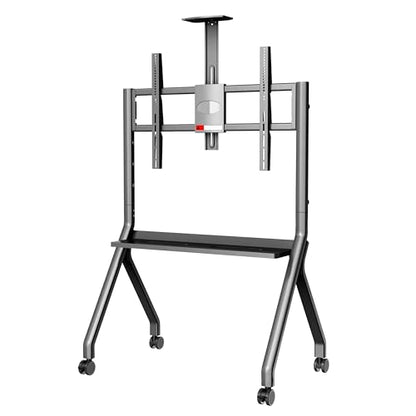 42"-75" Smart Board Stand for Interactive Whiteboard，Mobile Stand for Smart Whiteboard with Lockable Wheels，Smart Board for Classroom Office（Silver）