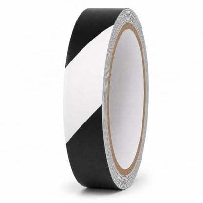GGR Supplies Black & White Hazard Stripe Tape, 1 inch x 18 Yards - color: Black & White, size: 1 in. x 18 yds. (24mm)