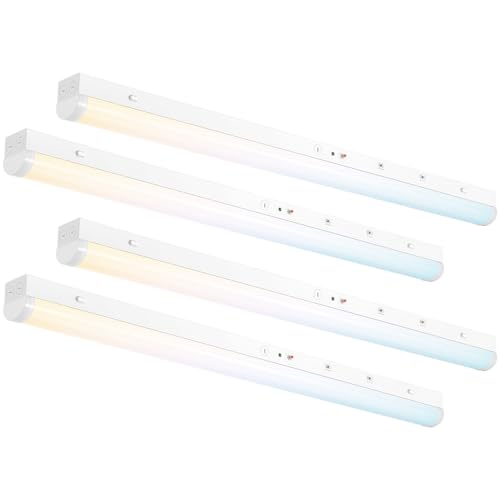 OSTEK LED Shop Light 4FT 3CCT Suspended Linear Channel Strip Lights Fixture - color: 3500K/4000K/5000K 3CCT Selectable