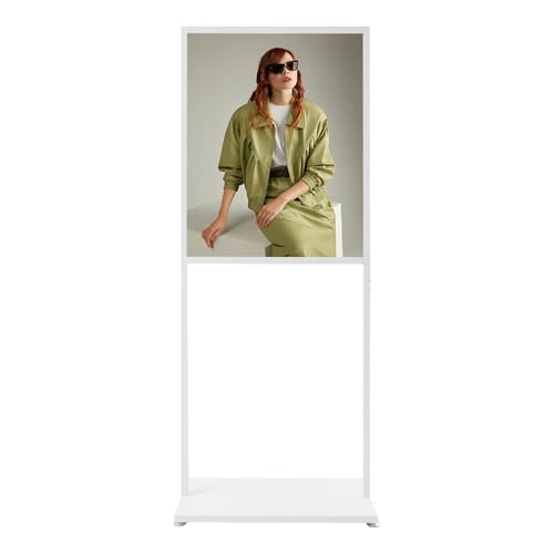 Poster Holder 22'' x 28'', Floor Standing Sign Holder, Heavy Duty Pedestal Poster Stand for Display, Double Sided Banner Stand for Outdoor Indoor Store Business Advertising Display - White - color: White
