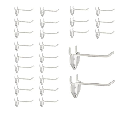 Eastern Tree 30 Packs 4" Metal Pegboard Hooks, Standard Hooks is Fit to Pegboard Display and Pegboard Panels, White - size: 4 Inch