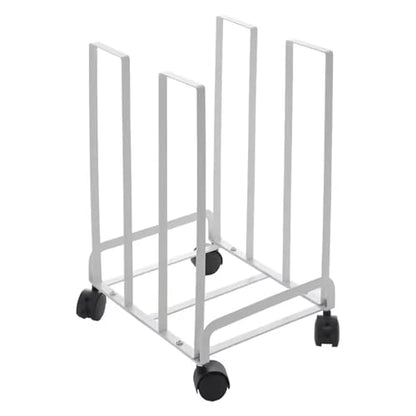 Carton Stand for Boxes, White Carton Storage Rack with Wheels - color: White