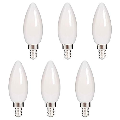 HOLA E12 LED Candelabra Chandelier Light Bulb Dimmable, 2700K 4.5W 6 Pack - color: Warm E12-2700k