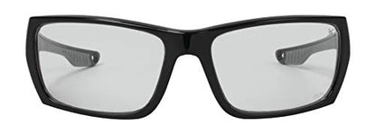 X Power ANSI Z87+ Safety Sunglasses Impact Resistant Polycarbonate Lens & Double Injection Frame - color: 003 Black & Grey Frame / Clear Lens