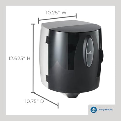 Universal Centerpull Paper Towel and Wiper Dispenser by GP PRO (Georgia-Pacific), Black, 54050, 10.25” W x 10.75” D x 12.625” H, 1 Dispenser