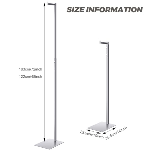 Sintuff Clothing Display Stand 48-72 Inches Adjustable Metal Rack, Silver - color: Silver
