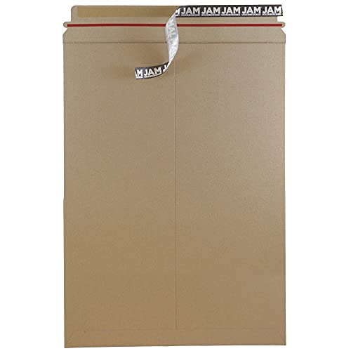 JAM PAPER Stay-Flat Photo Mailer Envelopes with Peel & Seal Closure - 13 x 18 - Brown Kraft - 6 Rigid Mailers/Pack - color: 6/Pack, size: 13" x 18"