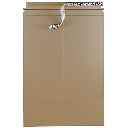 JAM PAPER Stay-Flat Photo Mailer Envelopes with Peel & Seal Closure - 13 x 18 - Brown Kraft - 6 Rigid Mailers/Pack - color: 6/Pack, size: 13" x 18"