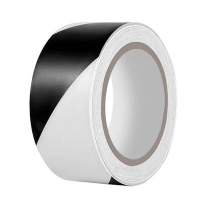Hazard Tape - 2 Inch x 108 Feet Black & White Ultra-Adhesive Safety Stripe Tape for Marking Floor, Walls - color: Black & White