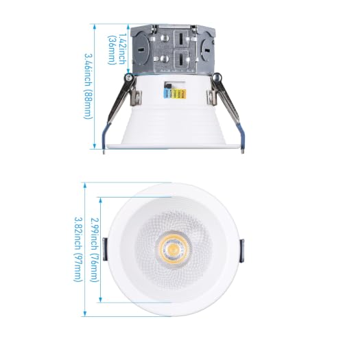 TORCHSTAR 8-Pack 5CCT 3 Inch LED Recessed Light Canless, White - color: White-5CCT, size: 3 Inch