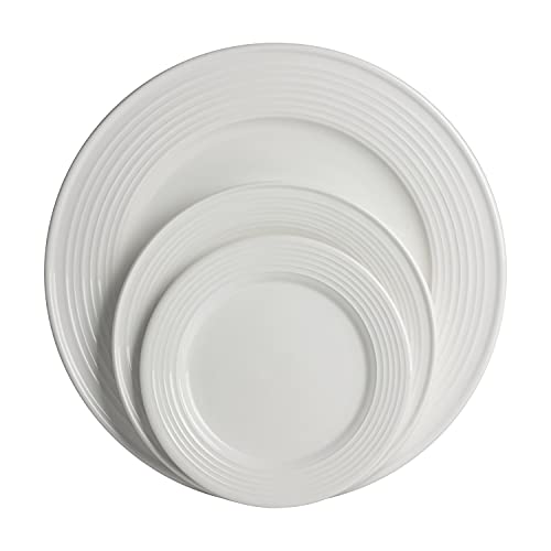 10 Strawberry Street Nova White Round 62-Piece Dinnerware Set, Service for 6 - color: White
