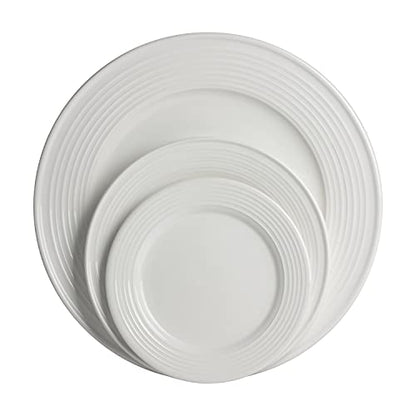 10 Strawberry Street Nova White Round 62-Piece Dinnerware Set, Service for 6 - color: White