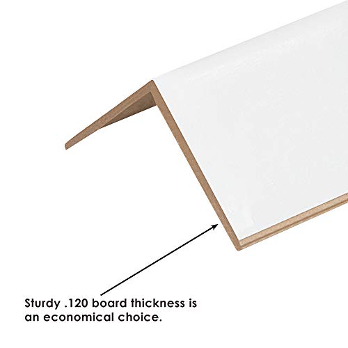 BOX USA Fibreboard Light Duty Strapping Protectors, 2" x 2" x 3", Thickness .120", White, Use to Prevent Strapping from Damaging Edges of Packages During Transit, Case of 1200