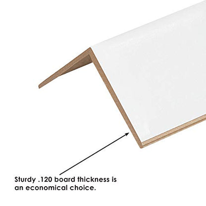 BOX USA Fibreboard Light Duty Strapping Protectors, 2" x 2" x 3", Thickness .120", White, Use to Prevent Strapping from Damaging Edges of Packages During Transit, Case of 1200