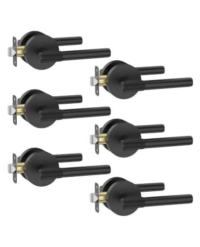 Asidrama 6 Pack Matte Black Passage Interior Door Handles - color: Matte Black, size: Passage, style: 6pack