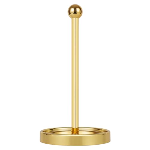 Ivilon Countertop Paper Towel Holder - Modern Sleek Ball Minimalist Design - Color Gold Polished - color: Gold Polished