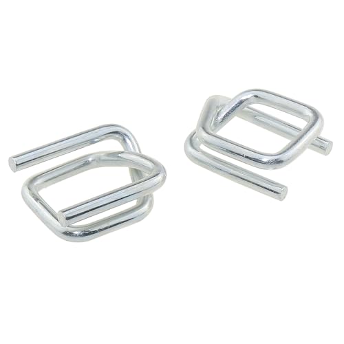 50PCS Strapping Buckle Metal Wire Buckle 1/2 Inch Heavy Duty Galvanised Wire Buckle for Polypropylene Strapping and Cordage and Wire Buckle