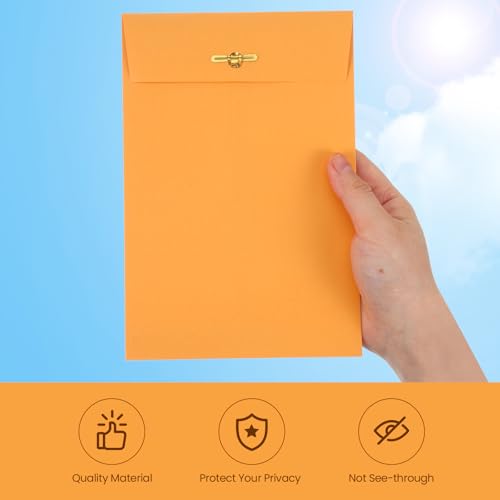 Teling 50 Pcs Manilla Clasp Envelopes Kraft Closure - color: Yellow, size: 5*7.5