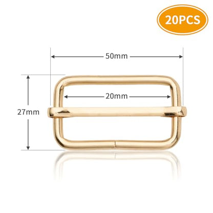 DEVPSISR Metal Buckles Adjustable Slide for Purse Bag Hardware Making Supplies Backpack replacement Hardware Pin Strap Buckle - color: 1-1/2" Gold 20pack, size: 1-1/2"