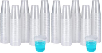 Turbo Bee 600 Pack 3 OZ Clear Plastic Cups,Disposable Bathroom Mouthwash Cups, Small Plastic Espresso Tumblers Ideal for Drinking Tasting, Food Samples - size: 3oz (Pack of 2)