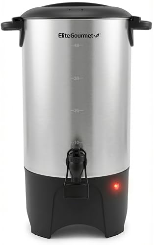 Elite Gourmet 40-Cup Coffee Brewer Urn, Two-Way Dispenser, Removable Filter - size: 40 Cup
