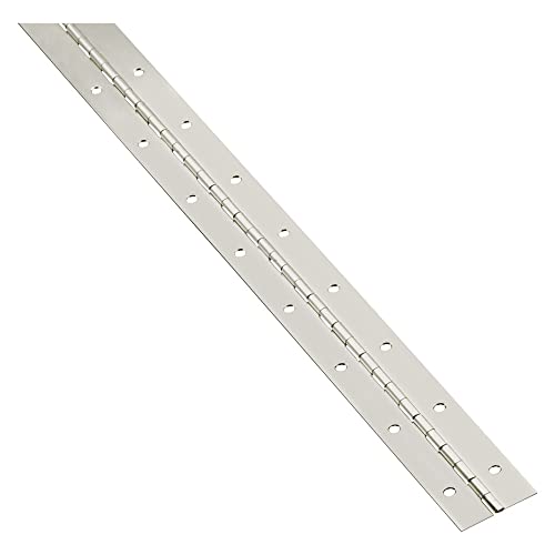 National Hardware Continuous Piano Hinge N148-171, 1-1/2 in x 30 in, Nickel - color: Nickel, size: 1-1/2" x 30", style: Updated Packaging