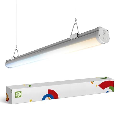 ASD 4FT LED Vapor Tight Light Fixture - 32W/48W/56W 120-277V 3500/4000/5000K Selectable Dimmable Vapor Proof Lighting, Seamless Linkable Commercial Wall Light, Walk in Freezer, UL DLC - color: 4ft, size: 1 Pack