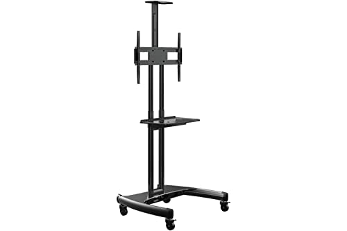 Rocelco VSTC 32"-70" Mobile Flat Screen, Monitor, A/V and TV Cart with A/V Component and Webcam Shelves (R VSTC), Black - style: Deluxe