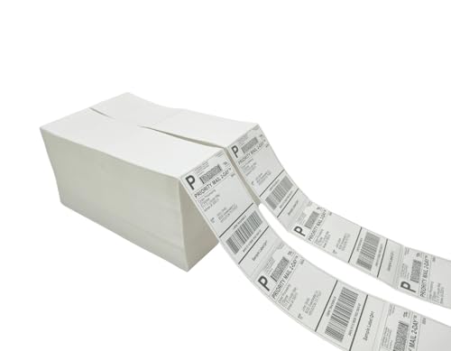 4x6 (100x150mm) Fanfold Direct Thermal Shipping Labels (2 Stacks | 4000 Labels) - size: 2 Stacks | 4000 Labels