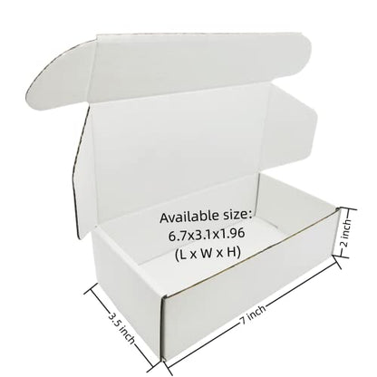 Small White Box 7 x 3.5 x 2 Inch 50 Pack Shipping Boxes - size: 7 x 3.5 x 2 Inch