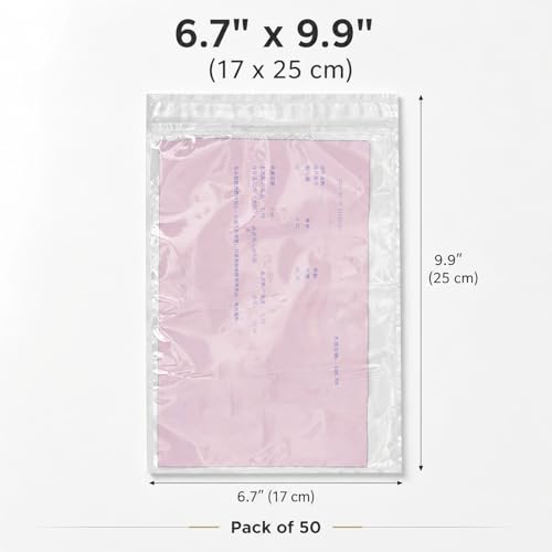 50 Pack Packing List Envelopes 6.7 x 9.9 Inch, Clear Adhesive Sleeves