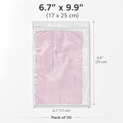 50 Pack Packing List Envelopes 6.7 x 9.9 Inch, Clear Adhesive Sleeves